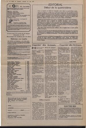 Le Soleil de Colombie, May 1, 1981, page 2