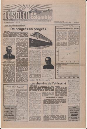 Le Soleil de Colombie, May 1, 1981, page 1