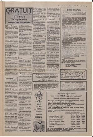 Le Soleil de Colombie, April 24, 1981, page 15