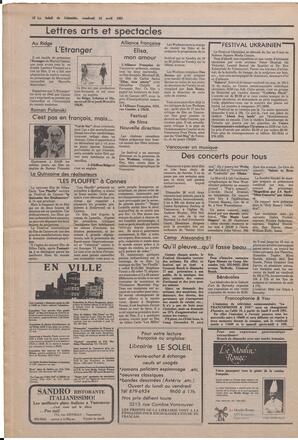 Le Soleil de Colombie, April 24, 1981, page 12