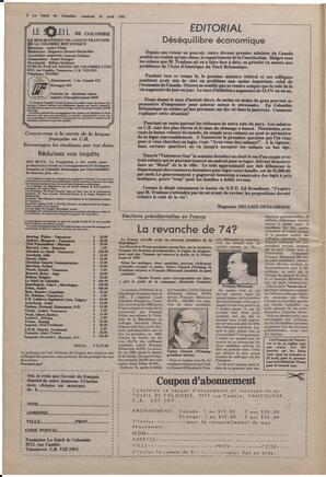 Le Soleil de Colombie, April 24, 1981, page 2