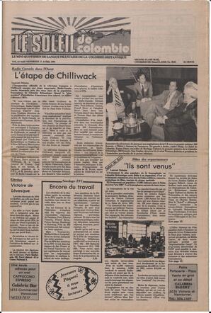 Le Soleil de Colombie, April 17, 1981, page 1