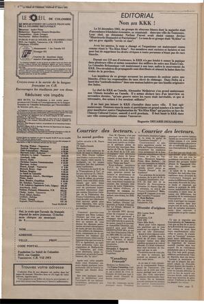 Le Soleil de Colombie, March 27, 1981, page 2