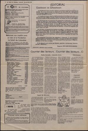 Le Soleil de Colombie, January 30, 1981, page 2