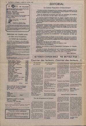 Le Soleil de Colombie, January 23, 1981, page 2