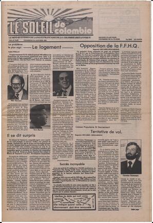 Le Soleil de Colombie, January 23, 1981, page 1