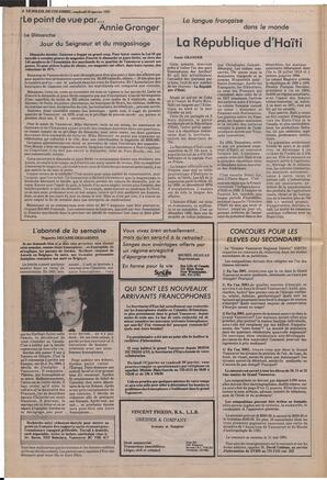 Le Soleil de Colombie, January 16, 1981, page 4