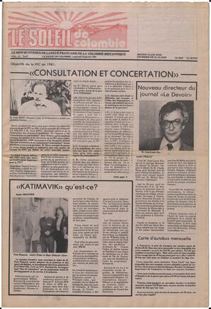 Le Soleil de Colombie, January 16, 1981, page 1