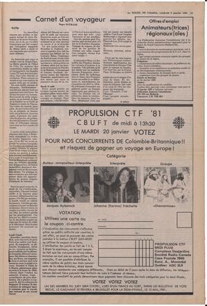 Le Soleil de Colombie, January 9, 1981, page 13