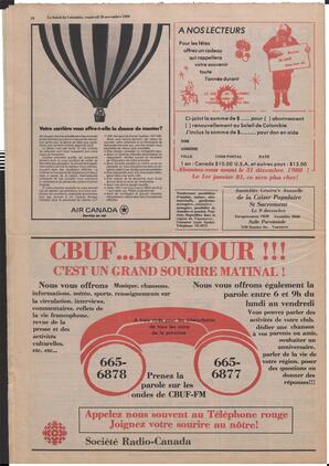 Le Soleil de Colombie, November 28, 1980, page 16