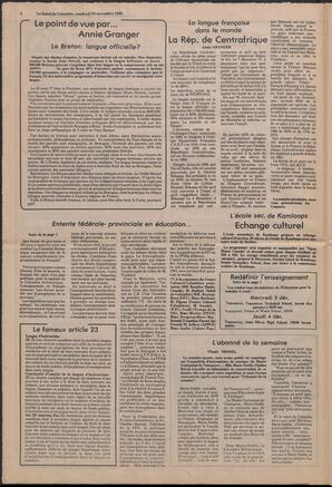 Le Soleil de Colombie, November 28, 1980, page 4