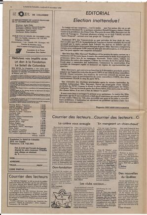Le Soleil de Colombie, November 21, 1980, page 2