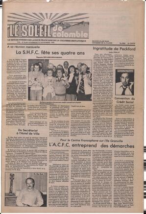 Le Soleil de Colombie, November 14, 1980, page 1
