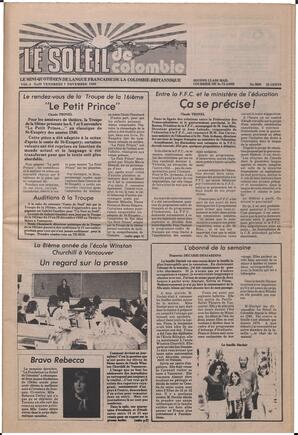 Le Soleil de Colombie, November 7, 1980, page 1