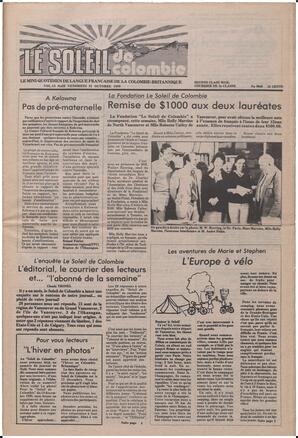 Le Soleil de Colombie, October 31, 1980, page 1