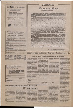 Le Soleil de Colombie, October 10, 1980, page 2