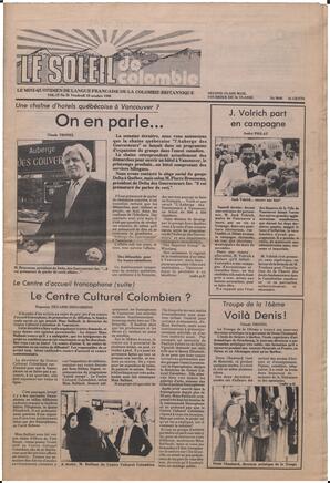 Le Soleil de Colombie, October 10, 1980, page 1