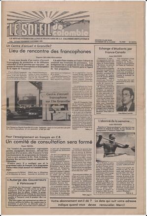 Le Soleil de Colombie, October 3, 1980, page 1