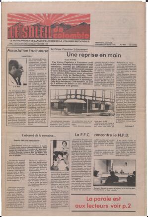 Le Soleil de Colombie, September 26, 1980, page 1