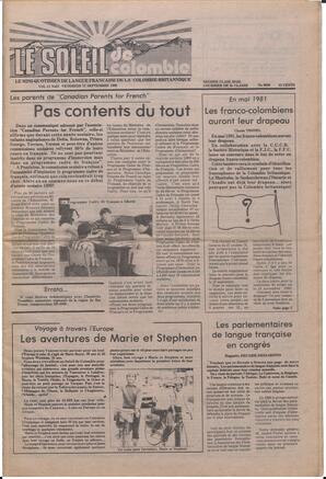 Le Soleil de Colombie, September 12, 1980, page 1