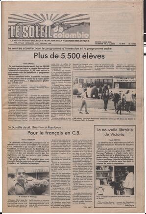 Le Soleil de Colombie, September 5, 1980, page 1