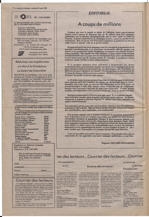 Le Soleil de Colombie, August 22, 1980, page 2
