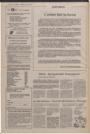 Le Soleil de Colombie, August 15, 1980, page 2