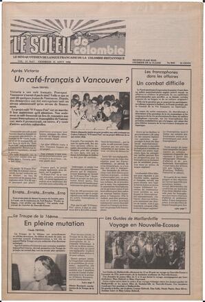 Le Soleil de Colombie, August 15, 1980, page 1
