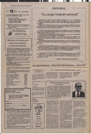 Le Soleil de Colombie, July 18, 1980, page 2