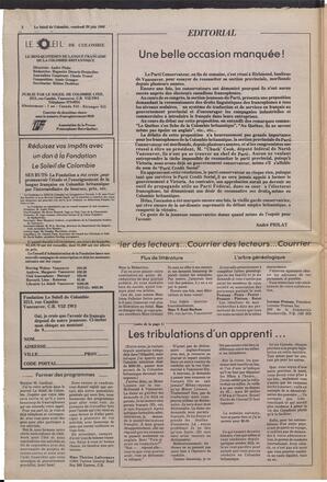 Le Soleil de Colombie, June 20, 1980, page 2