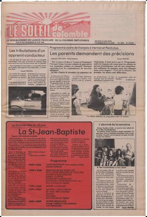 Le Soleil de Colombie, June 20, 1980, page 1