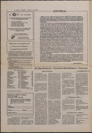 Le Soleil de Colombie, May 9, 1980, page 2