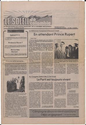 Le Soleil de Colombie, May 9, 1980, page 1