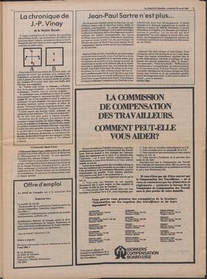 Le Soleil de Colombie, April 25, 1980, page 5