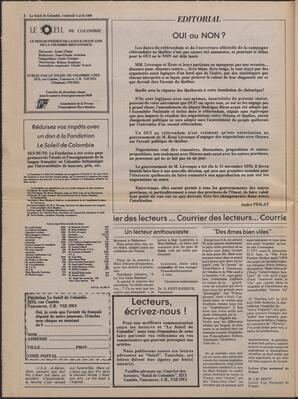 Le Soleil de Colombie, April 4, 1980, page 2