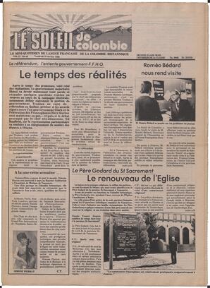 Le Soleil de Colombie, February 29, 1980, page 1