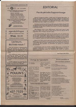 Le Soleil de Colombie, February 22, 1980, page 2