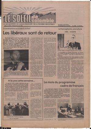 Le Soleil de Colombie, February 22, 1980, page 1