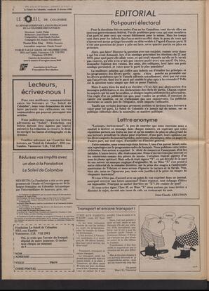 Le Soleil de Colombie, February 15, 1980, page 2