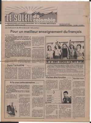Le Soleil de Colombie, February 8, 1980, page 1