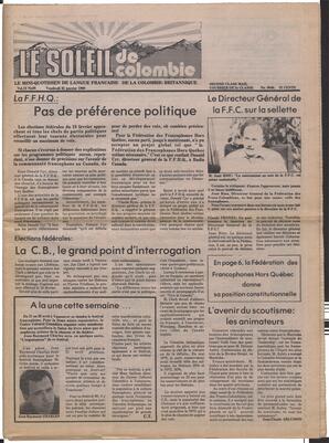 Le Soleil de Colombie, January 25, 1980, page 1