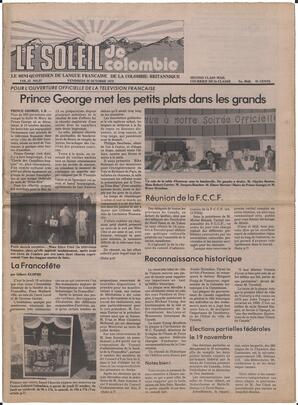Le Soleil de Colombie, October 26, 1979, page 1
