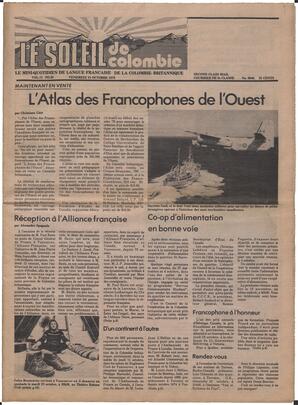 Le Soleil de Colombie, October 19, 1979, page 1