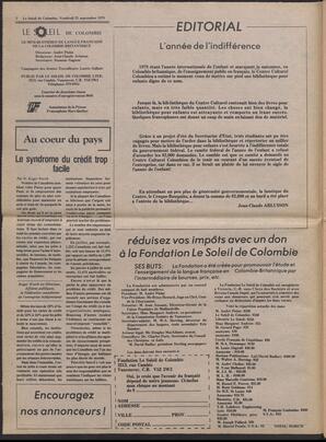 Le Soleil de Colombie, September 21, 1979, page 2