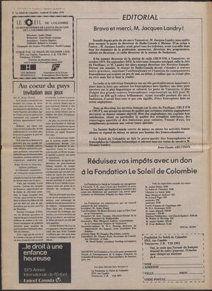 Le Soleil de Colombie, July 13, 1979, page 2