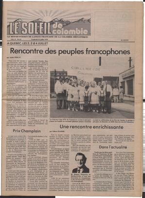Le Soleil de Colombie, July 13, 1979, page 1