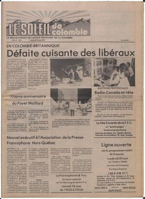 Le Soleil de Colombie, May 25, 1979, page 1