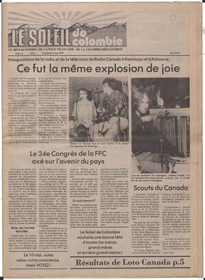 Le Soleil de Colombie, May 11, 1979, page 1