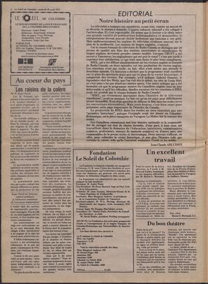Le Soleil de Colombie, April 20, 1979, page 2