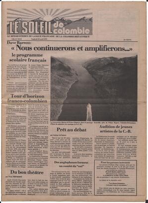 Le Soleil de Colombie, April 20, 1979, page 1
